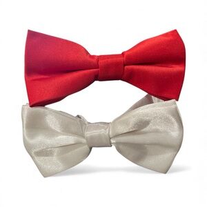 Red and White Bow Ties Set of 2